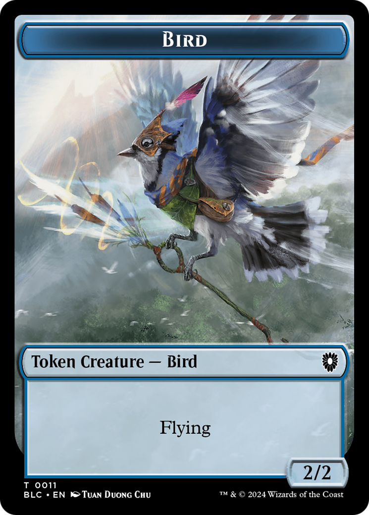 Bird (011) // Shark Double-Sided Token [Bloomburrow Commander Tokens] | Gate City Games LLC