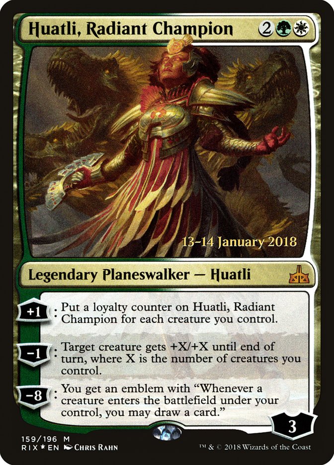 Huatli, Radiant Champion [Rivals of Ixalan Prerelease Promos] | Gate City Games LLC