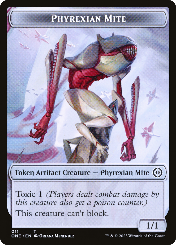 Phyrexian Mite (011) // Phyrexian Germ Double-Sided Token [Phyrexia: All Will Be One Commander Tokens] | Gate City Games LLC