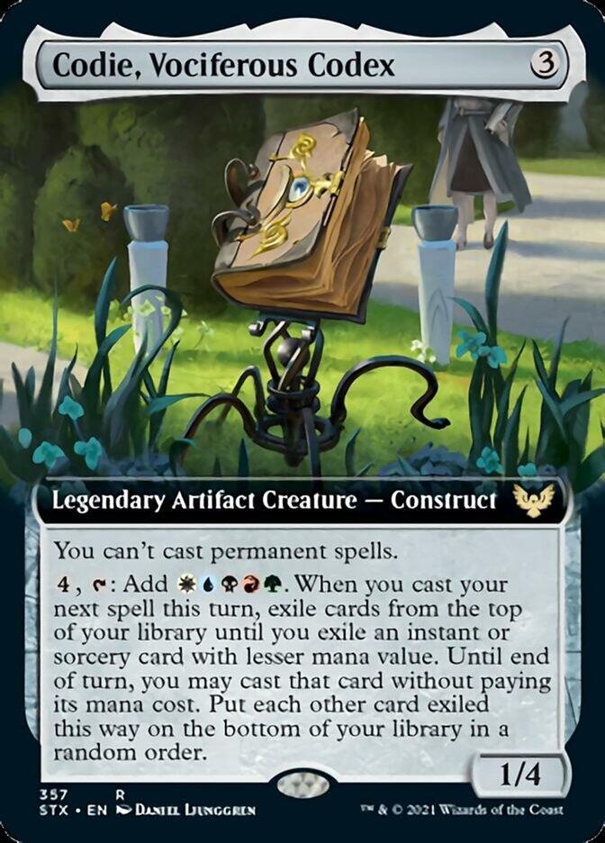 Codie, Vociferous Codex (Extended Art) [Strixhaven: School of Mages] | Gate City Games LLC