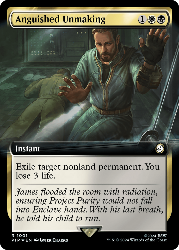 Anguished Unmaking (Extended Art) (Surge Foil) [Fallout] | Gate City Games LLC