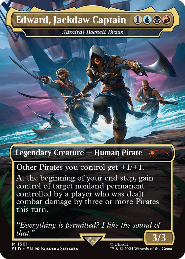 Edward, Jackdaw Captain - Admiral Beckett Brass (Rainbow Foil) [Secret Lair Drop Series] | Gate City Games LLC