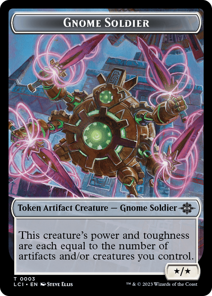 Fungus Dinosaur // Gnome Soldier Double-Sided Token [The Lost Caverns of Ixalan Tokens] | Gate City Games LLC
