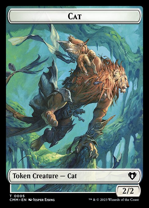 Spirit (0010) // Cat (0005) Double-Sided Token [Commander Masters Tokens] | Gate City Games LLC