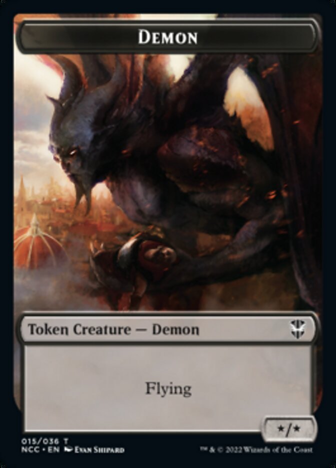 Demon // Copy Double-Sided Token [Streets of New Capenna Commander Tokens] | Gate City Games LLC