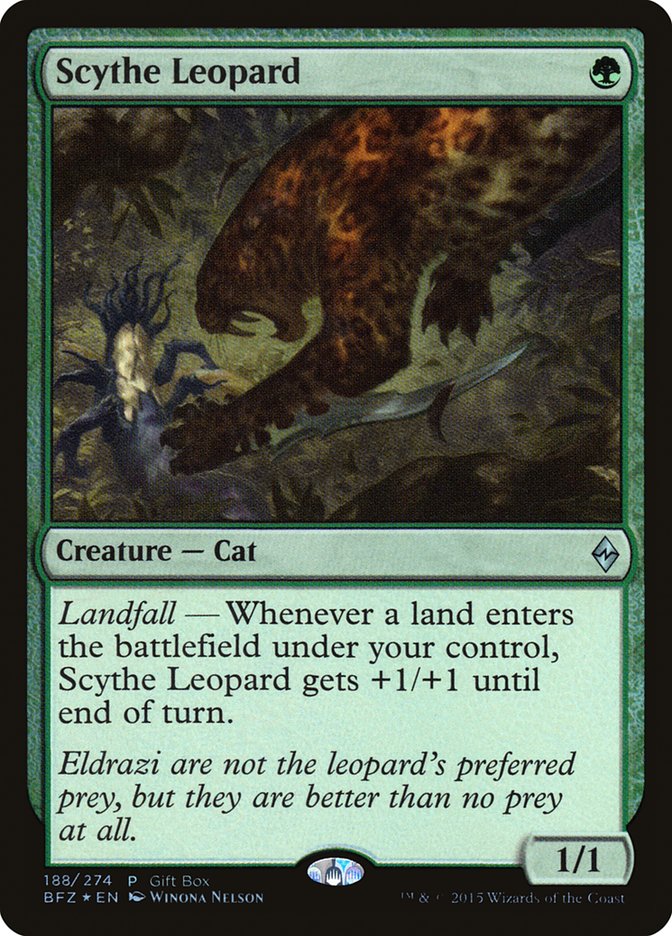 Scythe Leopard (Gift Box) [Battle for Zendikar Promos] | Gate City Games LLC