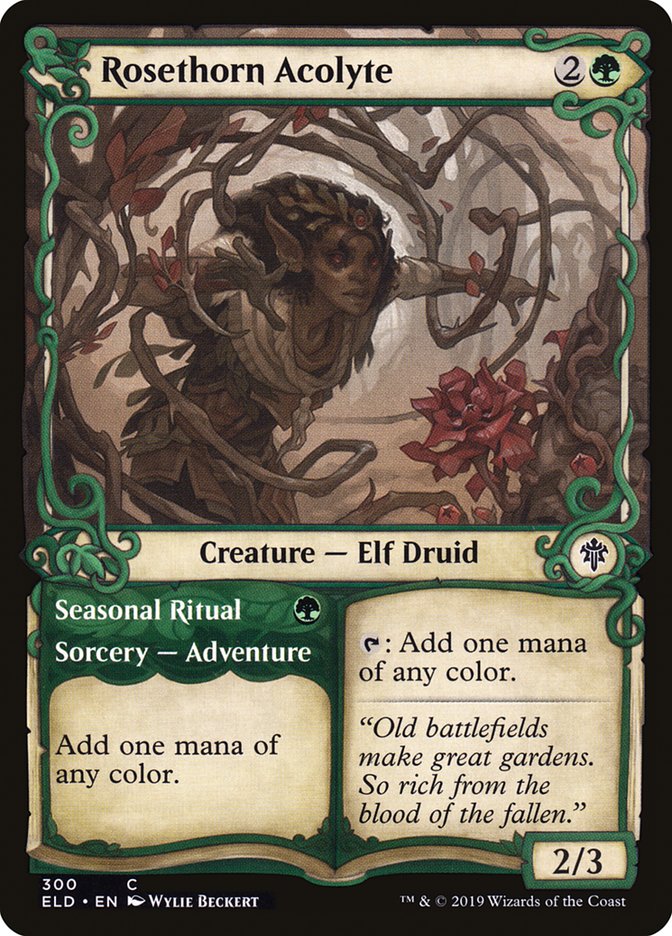 Rosethorn Acolyte // Seasonal Ritual (Showcase) [Throne of Eldraine] | Gate City Games LLC