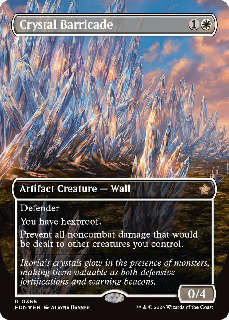 Crystal Barricade (Borderless) (Mana Foil) [Foundations] | Gate City Games LLC