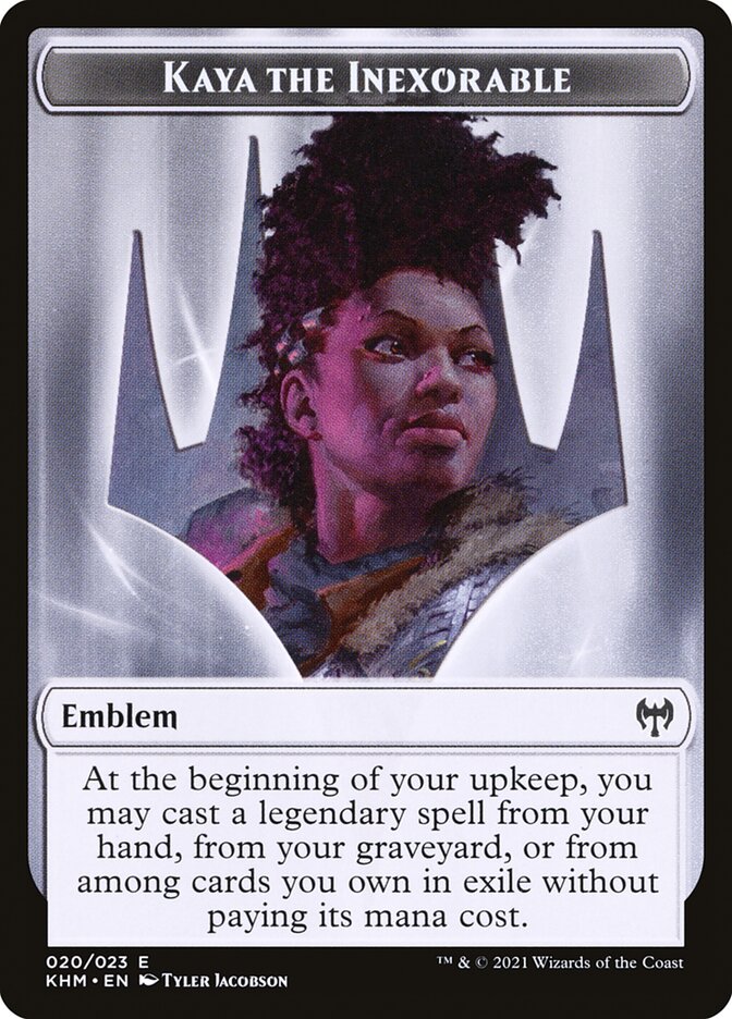 Human Warrior // Kaya, the Inexorable Emblem Double-Sided Token [Kaldheim Tokens] | Gate City Games LLC