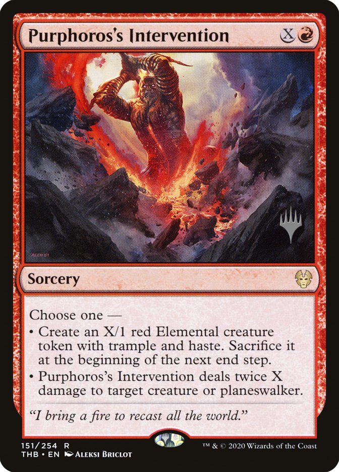 Purphoros's Intervention (Promo Pack) [Theros Beyond Death Promos] | Gate City Games LLC