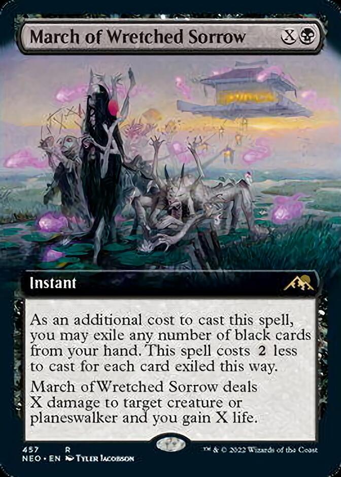 March of Wretched Sorrow (Extended Art) [Kamigawa: Neon Dynasty] | Gate City Games LLC