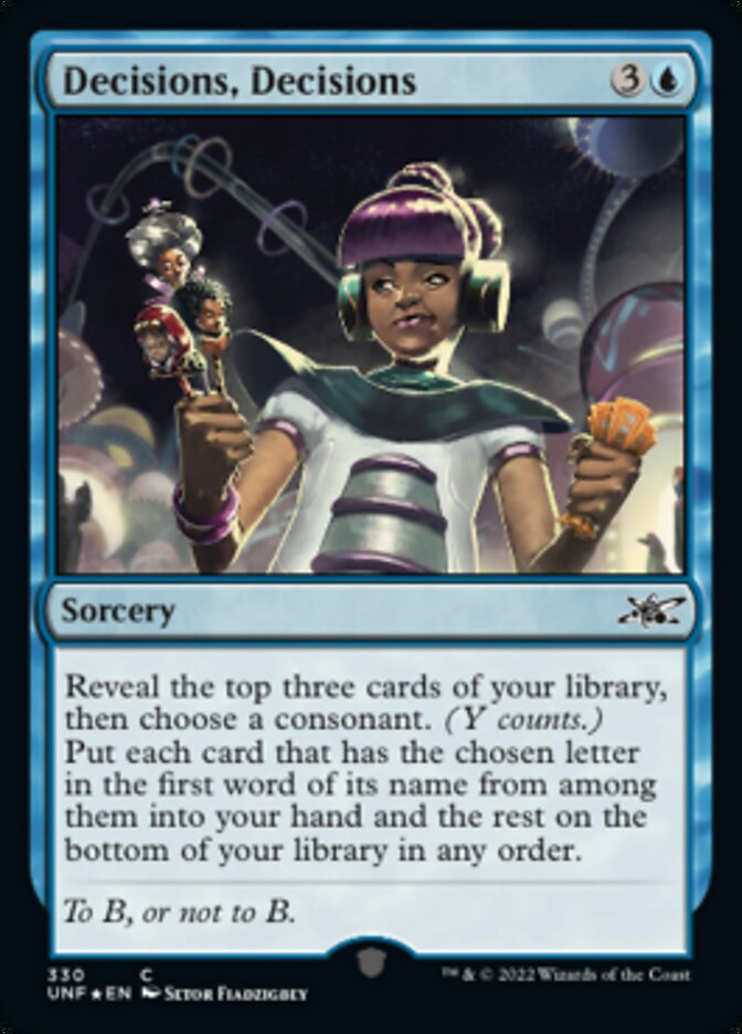 Decisions, Decisions (Galaxy Foil) [Unfinity] | Gate City Games LLC