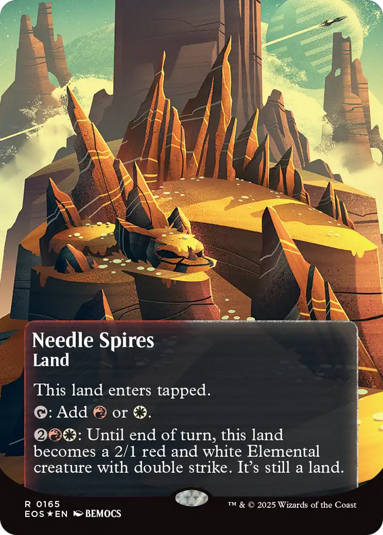 Needle Spires (0165) (Borderless) (Galaxy Foil) [Edge of Eternities: Stellar Sights] | Gate City Games LLC