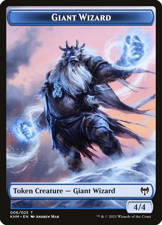 Human Warrior // Giant Wizard Double-Sided Token [Kaldheim Tokens] | Gate City Games LLC