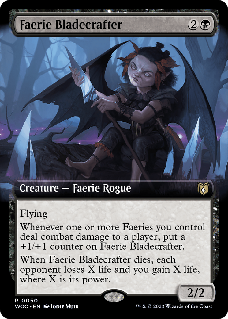 Faerie Bladecrafter (Extended Art) [Wilds of Eldraine Commander] | Gate City Games LLC