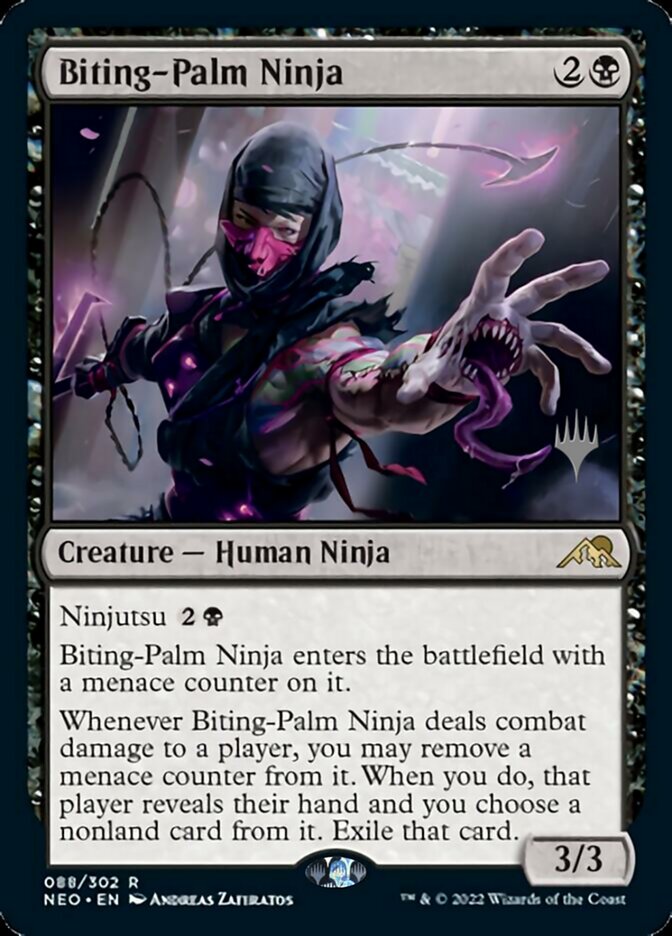 Biting-Palm Ninja (Promo Pack) [Kamigawa: Neon Dynasty Promos] | Gate City Games LLC