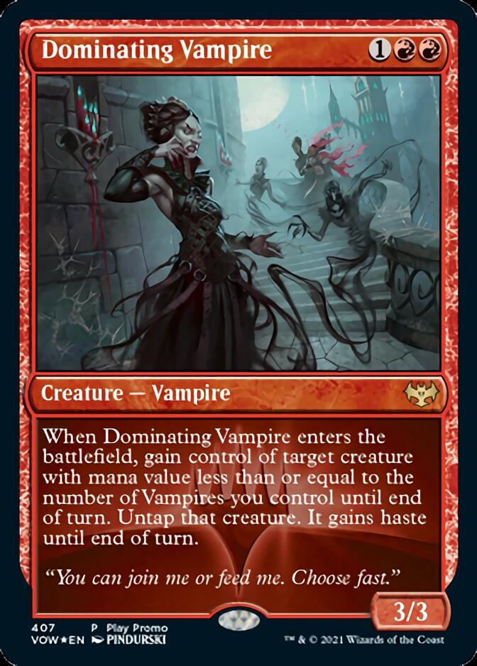 Dominating Vampire (Play Promo) [Innistrad: Crimson Vow Promos] | Gate City Games LLC