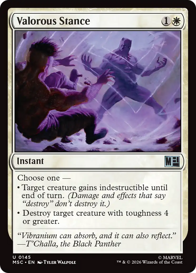 Valorous Stance (Surge Foil) [Marvel Super Heroes Commander] | Gate City Games LLC