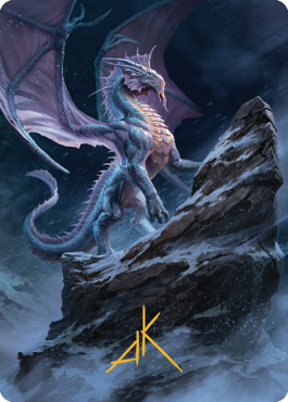 Ancient Silver Dragon Art Card (06) (Gold-Stamped Signature) [Commander Legends: Battle for Baldur's Gate Art Series] | Gate City Games LLC