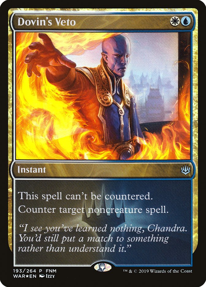Dovin's Veto (FNM) [War of the Spark Promos] | Gate City Games LLC