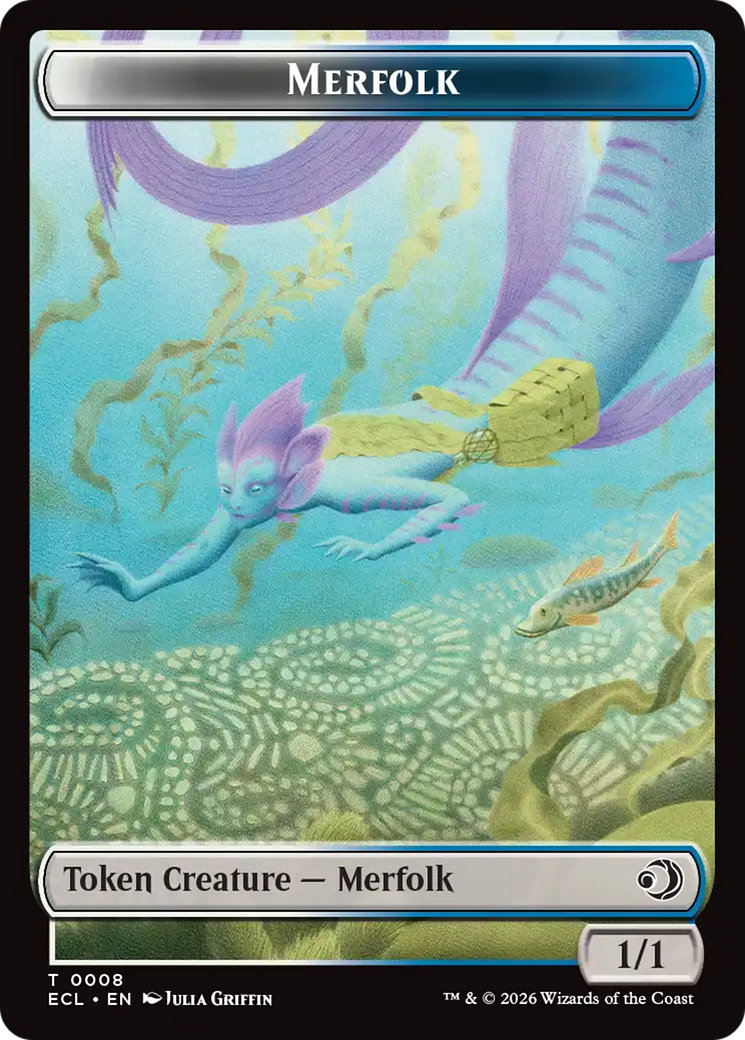 Merfolk // Worm Double-Sided Token [Lorwyn Eclipsed Tokens] | Gate City Games LLC