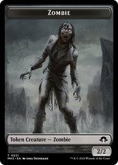 Zombie (Ripple Foil) // Elephant Double-Sided Token [Modern Horizons 3 Commander Tokens] | Gate City Games LLC