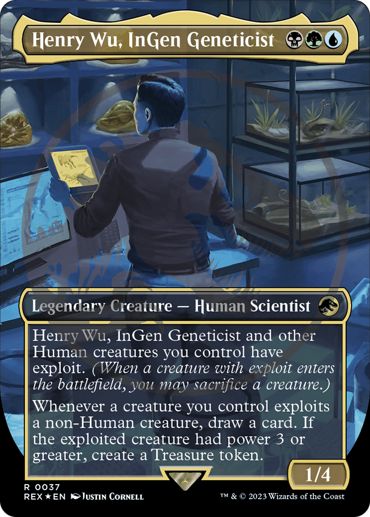 Henry Wu, InGen Geneticist (Emblem) (Borderless) [Jurassic World Collection Tokens] | Gate City Games LLC
