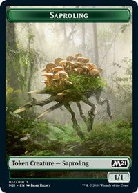 Saproling // Zombie Double-Sided Token [Core Set 2021 Tokens] | Gate City Games LLC