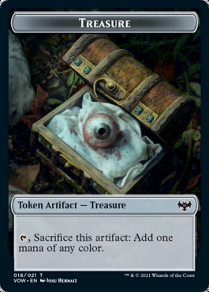 Wolf (011) // Treasure Double-Sided Token [Innistrad: Crimson Vow Tokens] | Gate City Games LLC