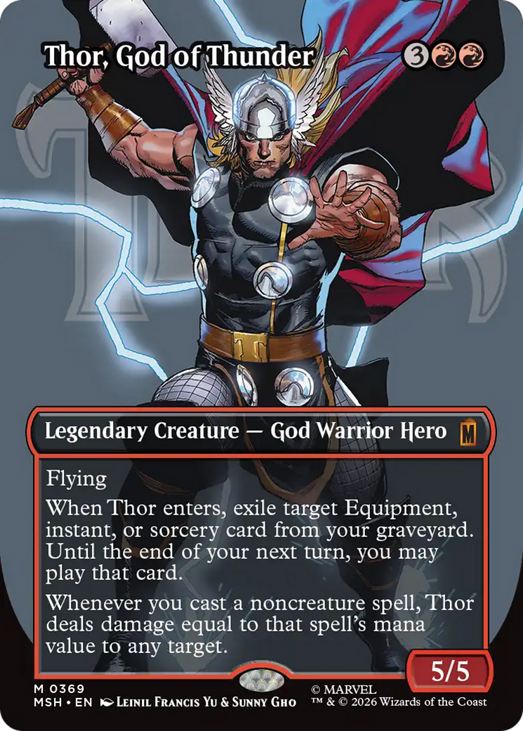 Thor, God of Thunder (Borderless) (0369) [Marvel Super Heroes] | Gate City Games LLC