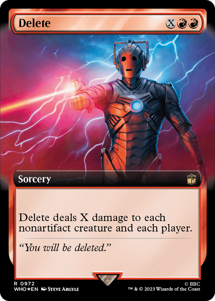 Delete (Extended Art) (Surge Foil) [Doctor Who] | Gate City Games LLC