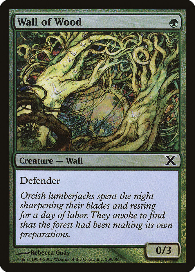 Wall of Wood (Premium Foil) [Tenth Edition] | Gate City Games LLC