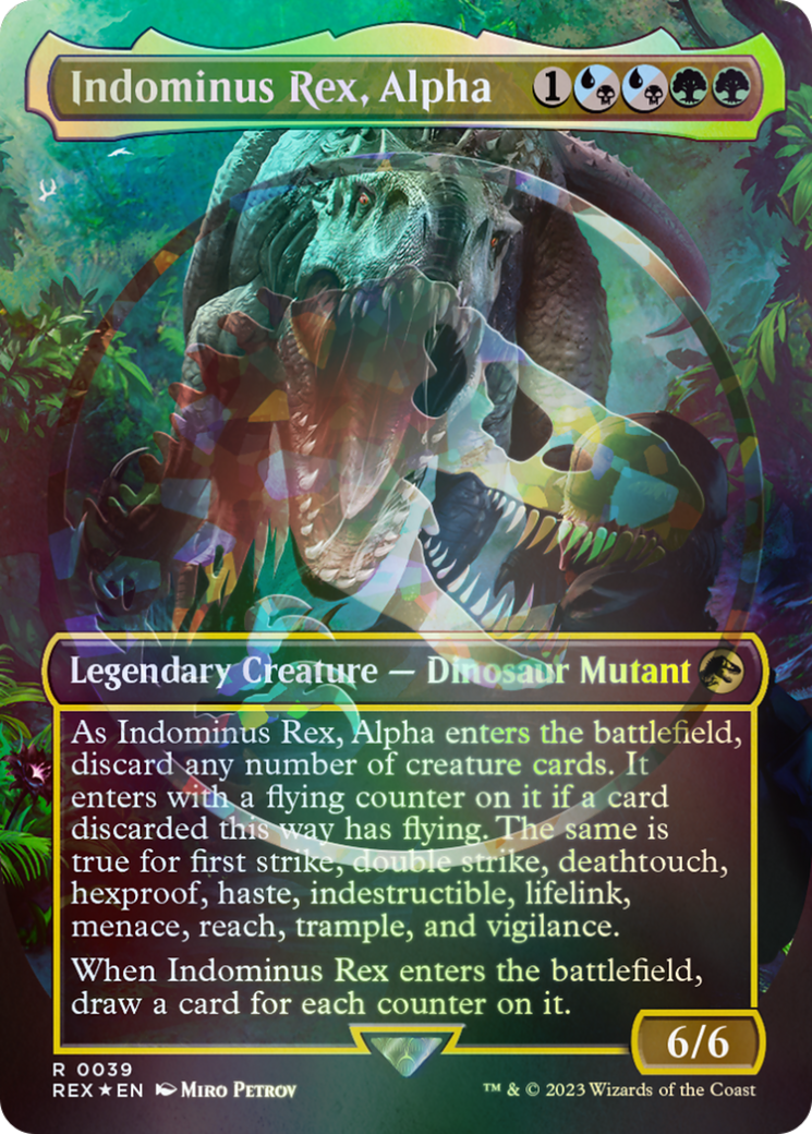 Indominus Rex, Alpha (Emblem) (Borderless) [Jurassic World Collection Tokens] | Gate City Games LLC
