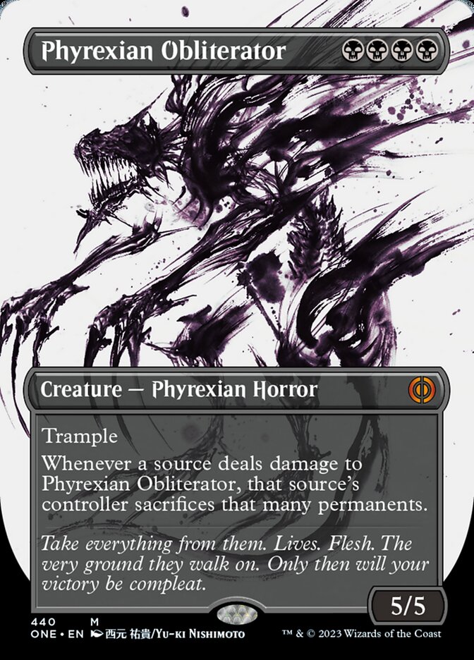 Phyrexian Obliterator (Borderless Ichor Step-and-Compleat Foil) [Phyrexia: All Will Be One] | Gate City Games LLC