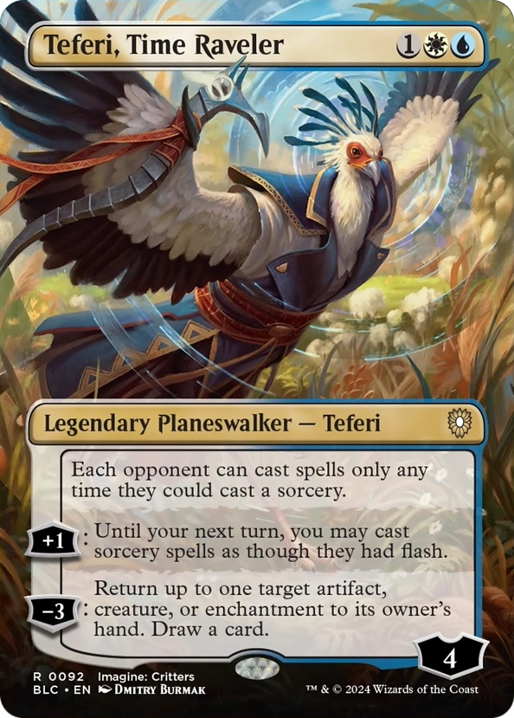 Teferi, Time Raveler (Borderless) [Bloomburrow Commander] | Gate City Games LLC