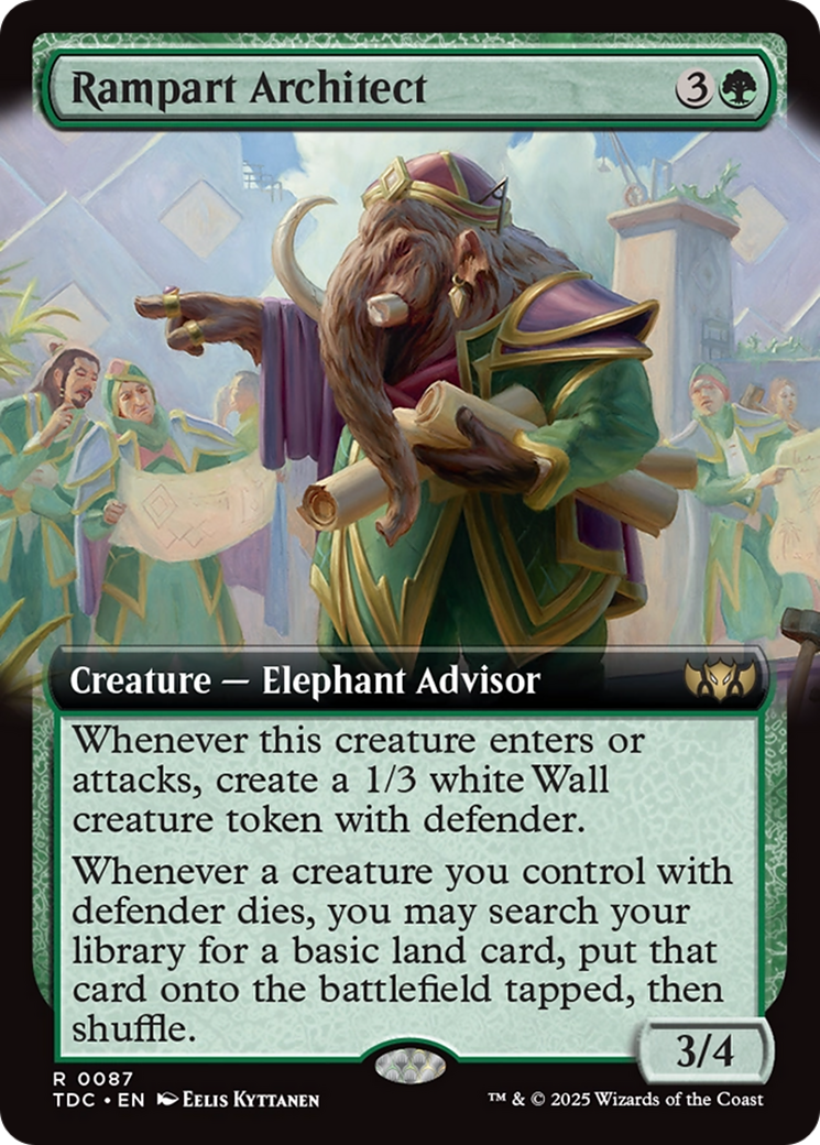 Rampart Architect (Extended Art) [Tarkir: Dragonstorm Commander] | Gate City Games LLC