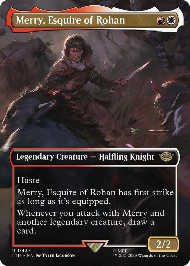 Merry, Esquire of Rohan (Borderless Alternate Art) [The Lord of the Rings: Tales of Middle-Earth] | Gate City Games LLC