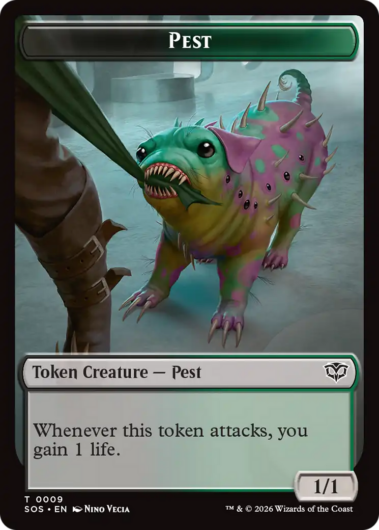 Fractal (0005) // Pest (0009) Double-Sided Token [Secrets of Strixhaven Tokens] | Gate City Games LLC