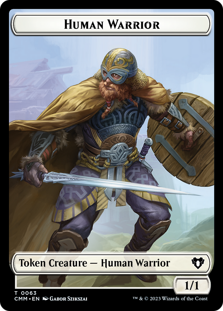 Human Warrior // Zombie Army Double-Sided Token [Commander Masters Tokens] | Gate City Games LLC