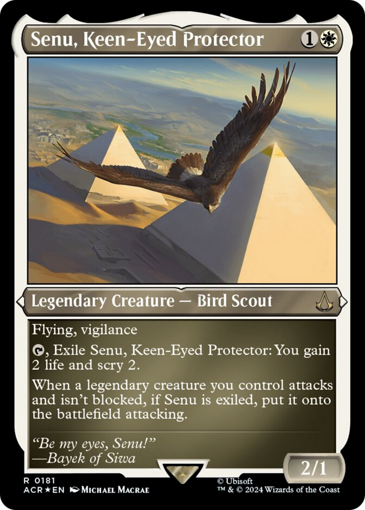 Senu, Keen-Eyed Protector (Foil Etched) [Assassin's Creed] | Gate City Games LLC