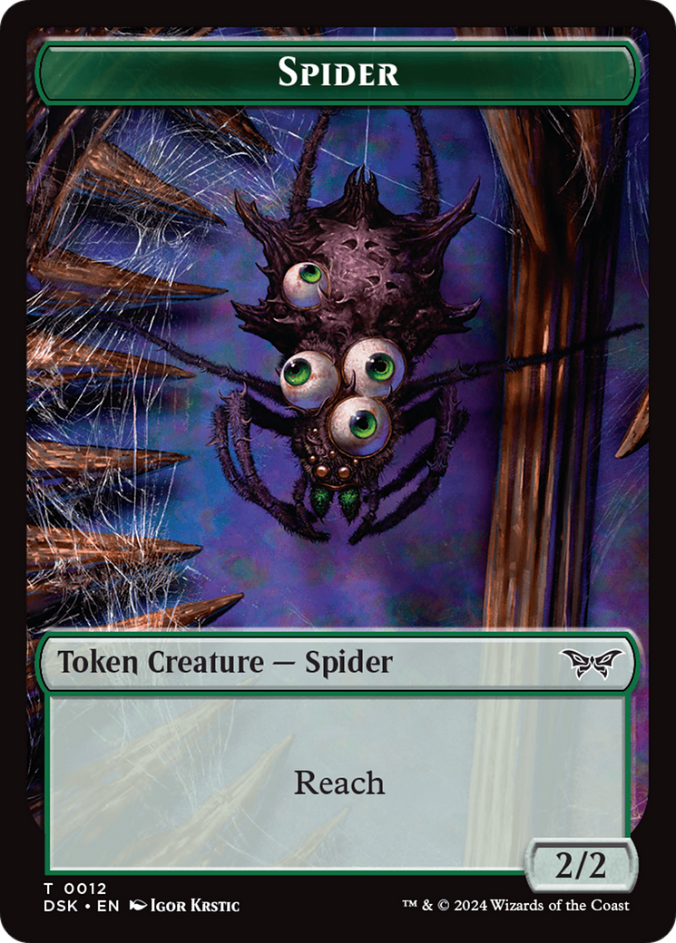 Insect (0013) // Spider Double-Sided Token [Duskmourn: House of Horror Tokens] | Gate City Games LLC