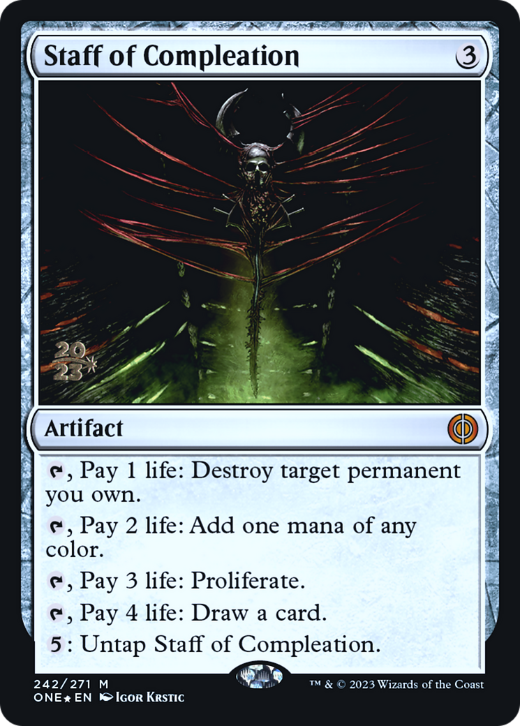 Staff of Compleation [Phyrexia: All Will Be One Prerelease Promos] | Gate City Games LLC