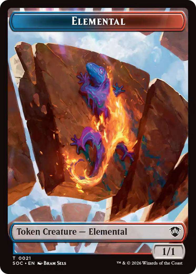 Elemental (0021) // Phyrexian Myr Double-Sided Token [Secrets of Strixhaven Commander Tokens] | Gate City Games LLC