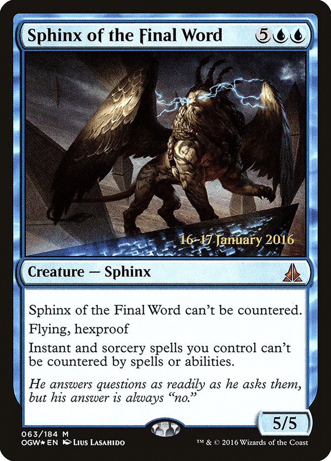 Sphinx of the Final Word [Oath of the Gatewatch Prerelease Promos] | Gate City Games LLC