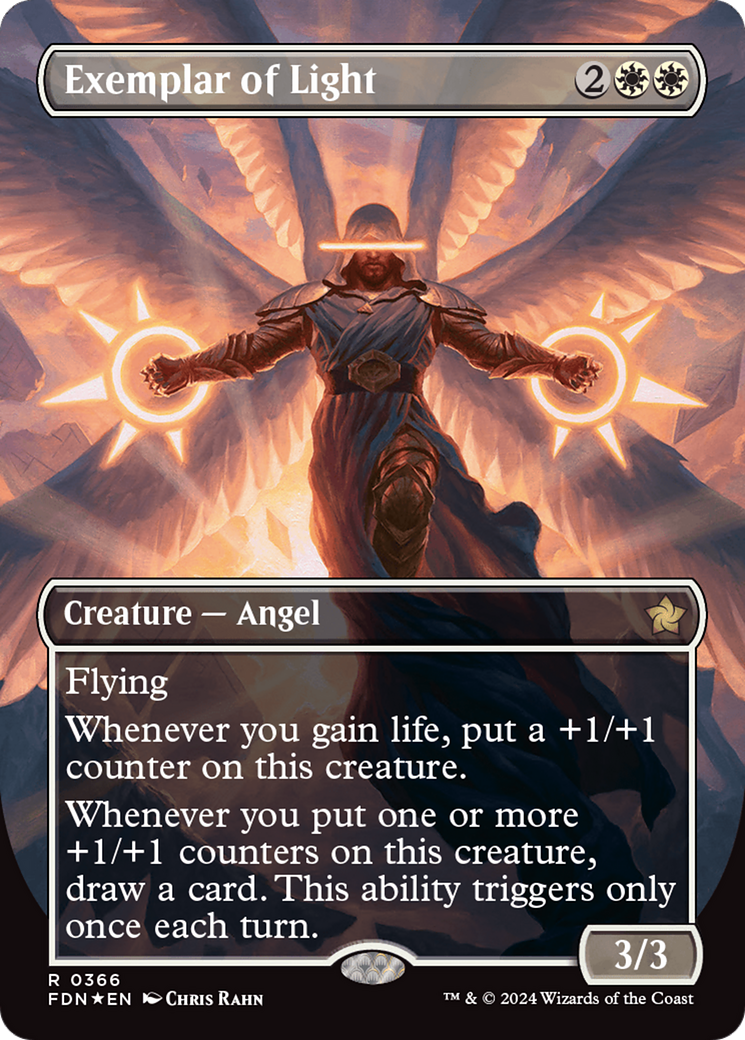 Exemplar of Light (Borderless) (Mana Foil) [Foundations] | Gate City Games LLC