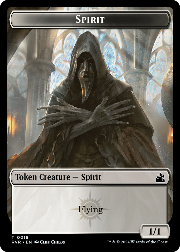 Spirit (0018) // Soldier Double-Sided Token [Ravnica Remastered Tokens] | Gate City Games LLC