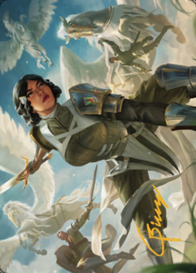 Resolute Reinforcements Art (Gold-Stamped Signature) [Dominaria United Art Series] | Gate City Games LLC