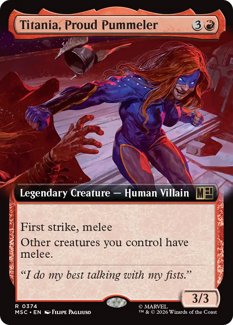 Titania, Proud Pummeler (Extended Art) [Marvel Super Heroes Commander] | Gate City Games LLC
