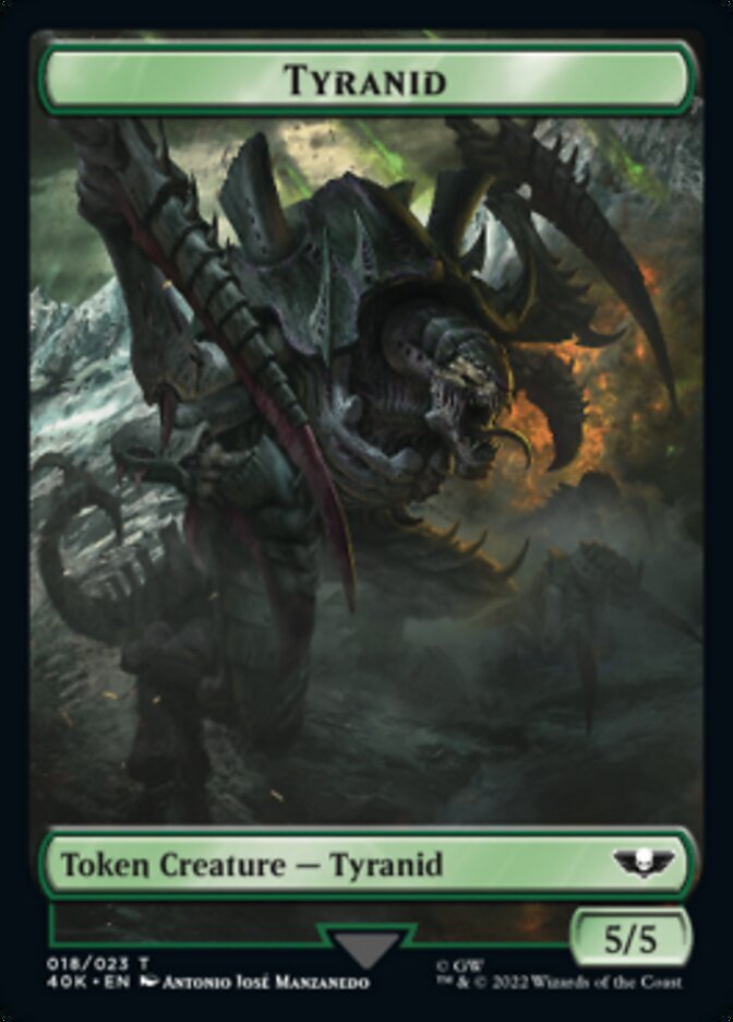 Tyranid (017) // Tyranid (018) Double-Sided Token (Surge Foil) [Warhammer 40,000 Tokens] | Gate City Games LLC