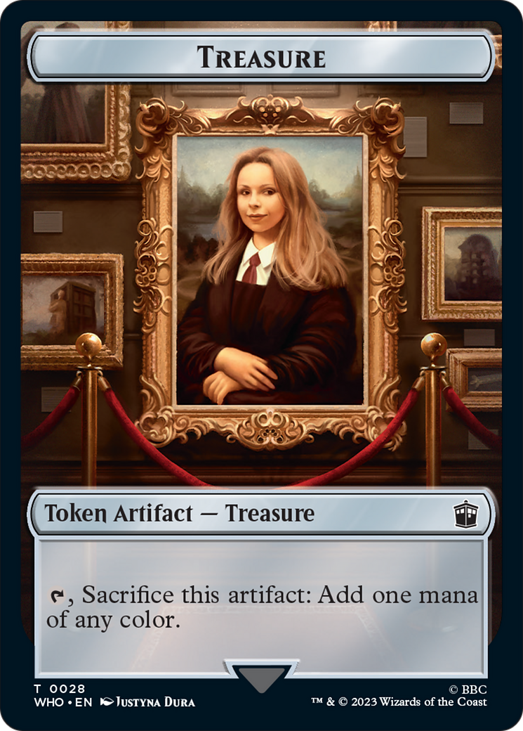 Warrior // Treasure (0028) Double-Sided Token [Doctor Who Tokens] | Gate City Games LLC